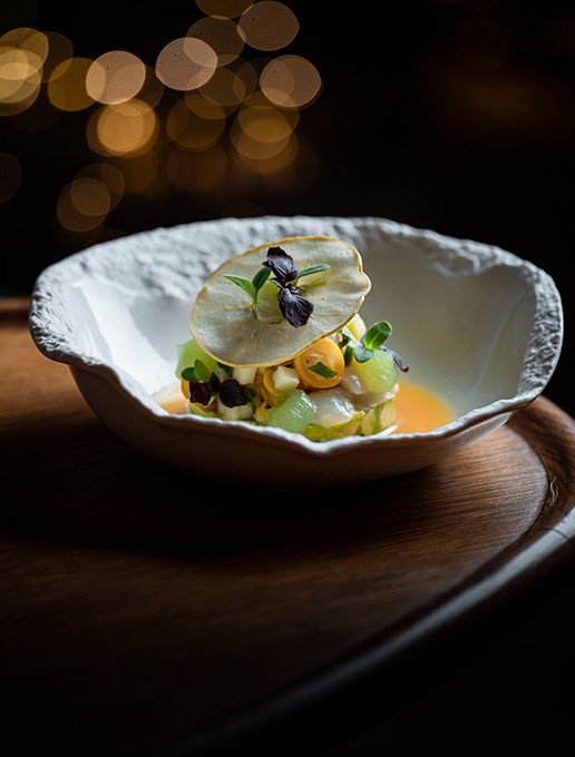 Refreshing starter to celebrate a birthday at the Dans le Noir ? restaurant