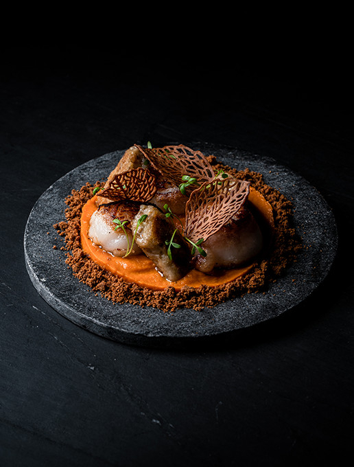 A refined and creative dish offered for Mother’s Day at the Dans le Noir ? restaurant
